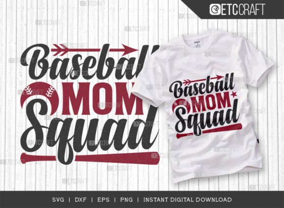 Baseball Mom Squad SVG: Graphics for Crafts & Blogs