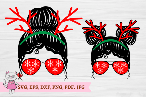 Deer Horns Messy Bun: Graphics for Crafts