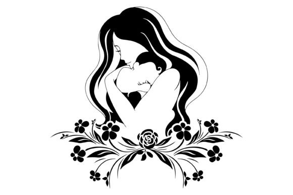 Mom Love Baby Vector SVG: Graphics for Crafts