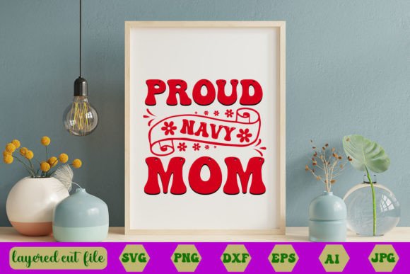 Proud Navy Mom RETRO SVG